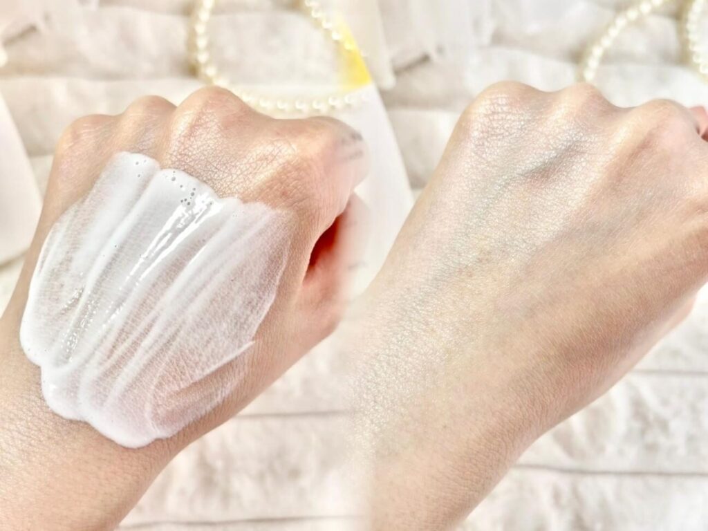 乾燥さん 日焼け止め 保湿力UVエッセンスを多めにつけたときの肌の様子