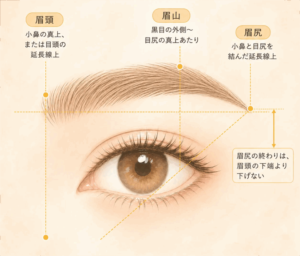 基本の眉の形のイメージ
