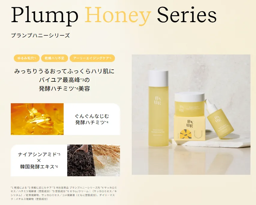 ByUR（バイユア）プランプハニーシリーズ（黄色）のイメージ
