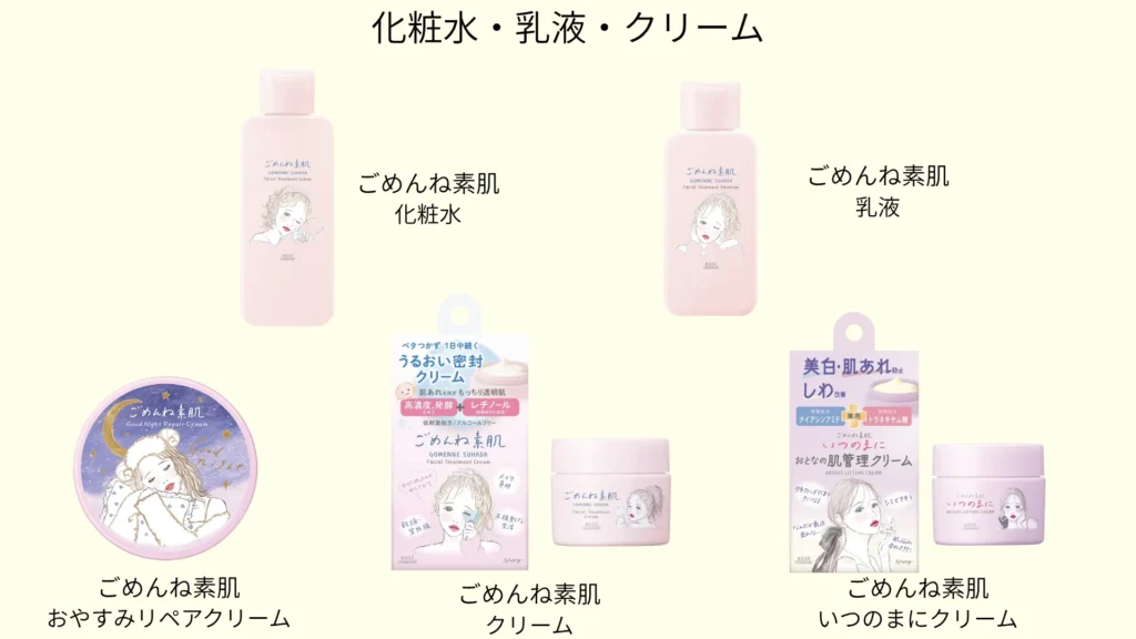 ごめんね素肌シリーズの基礎ケア